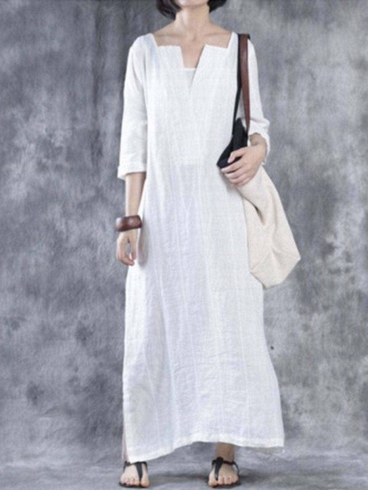 Red Solid Shift Simple Basic Casual Dress