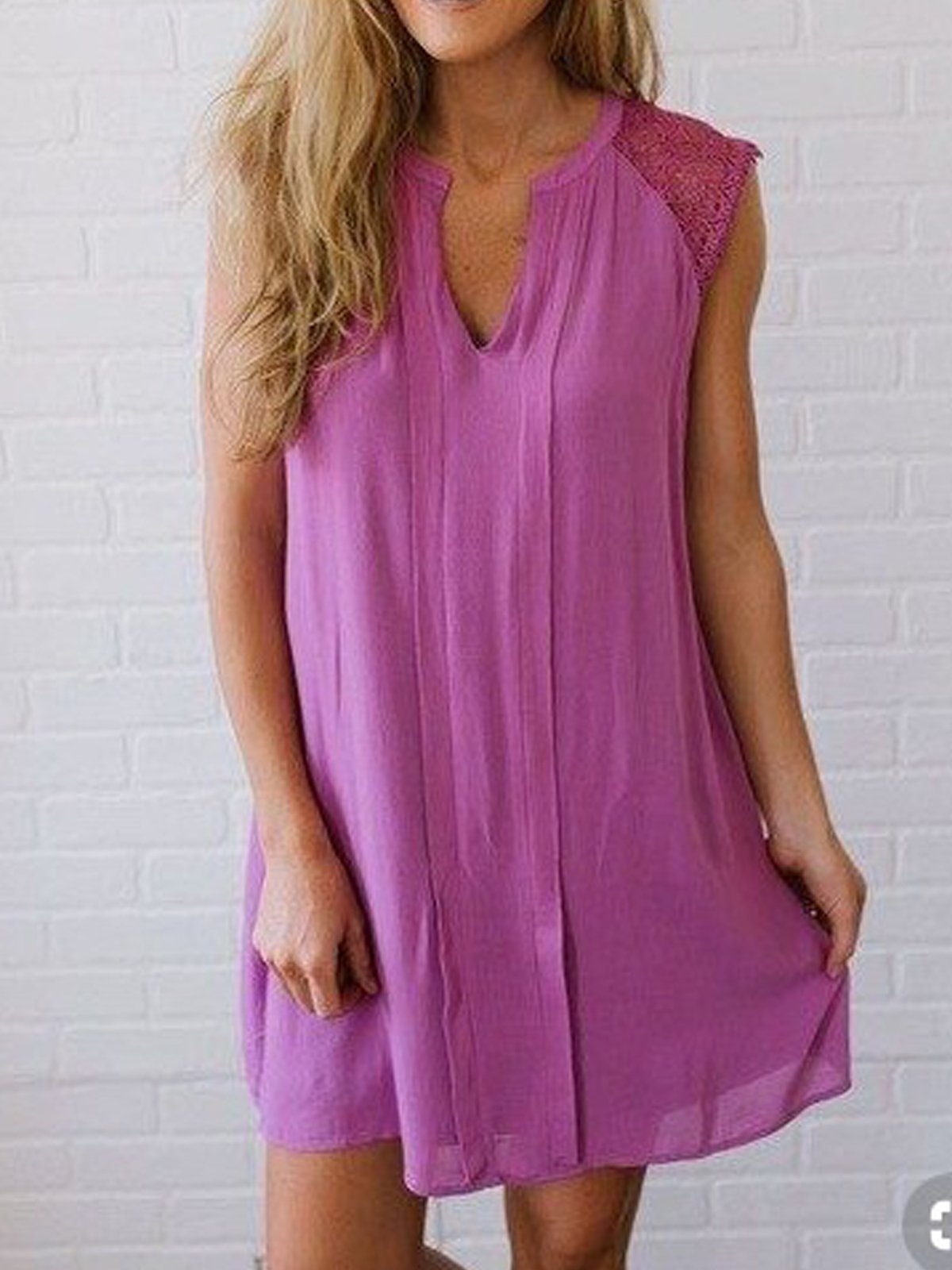 Purple Sleeveless Floral Cotton Casual Shirts & Tops