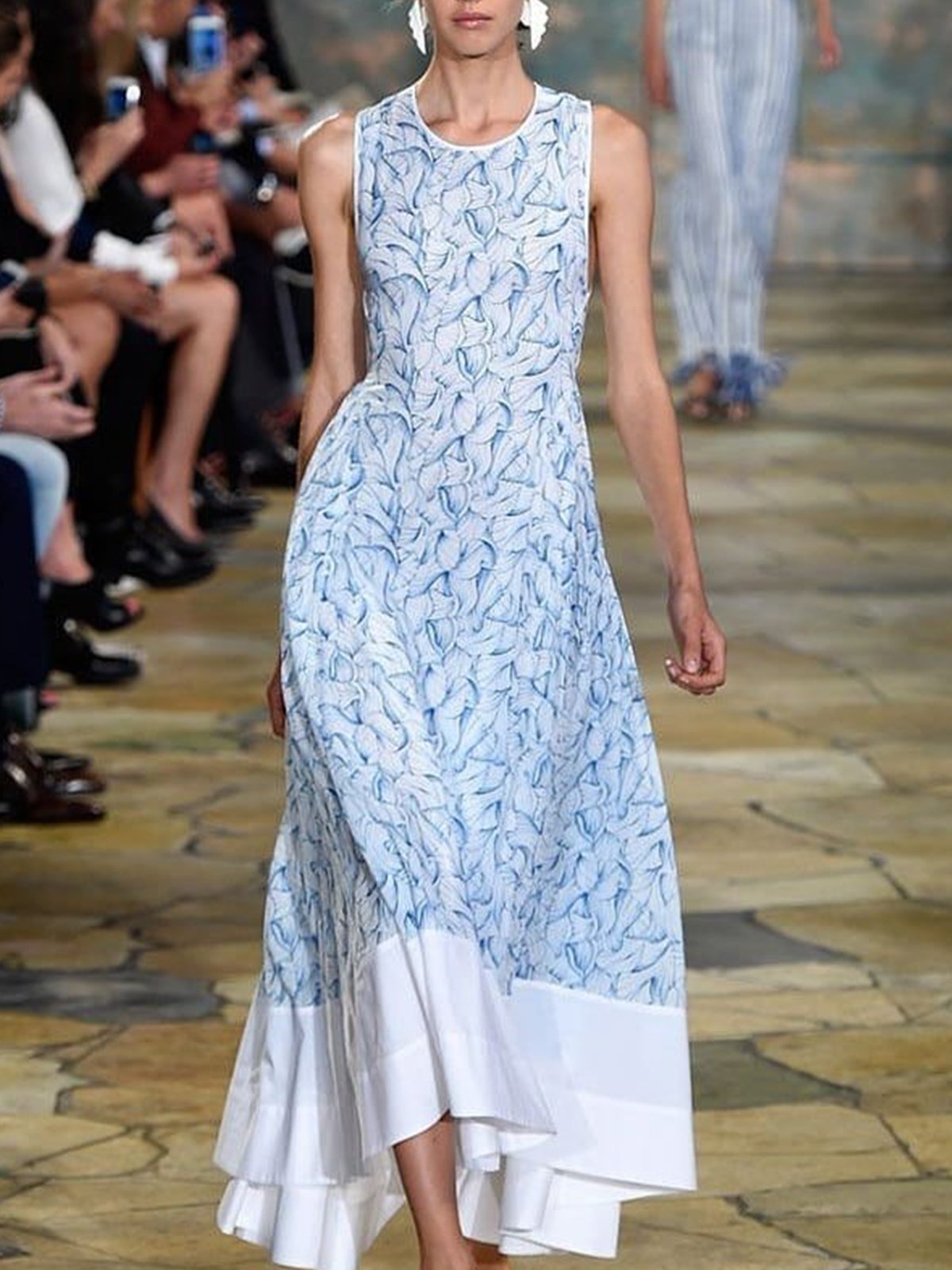 Casual loose printed lady dress