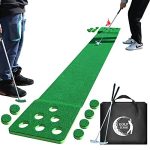 2-FNS Party Game Play Golf Putting Mat Set, 2 Putters, 4 Golf Balls,1 Portable Carrying Bag