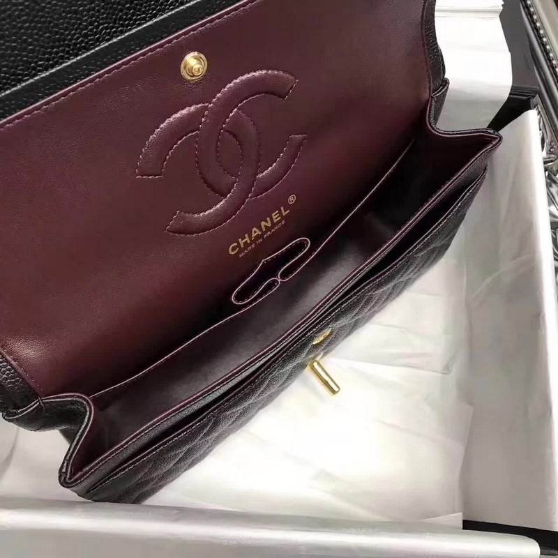 high quality handbag 119009 caviar genuine leather flap bag 1112