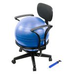 CanDo Metal Ball Chair �C Inflatable Ergonomic Active Seating Exercise Ball Chair With Air Pump-  Blue