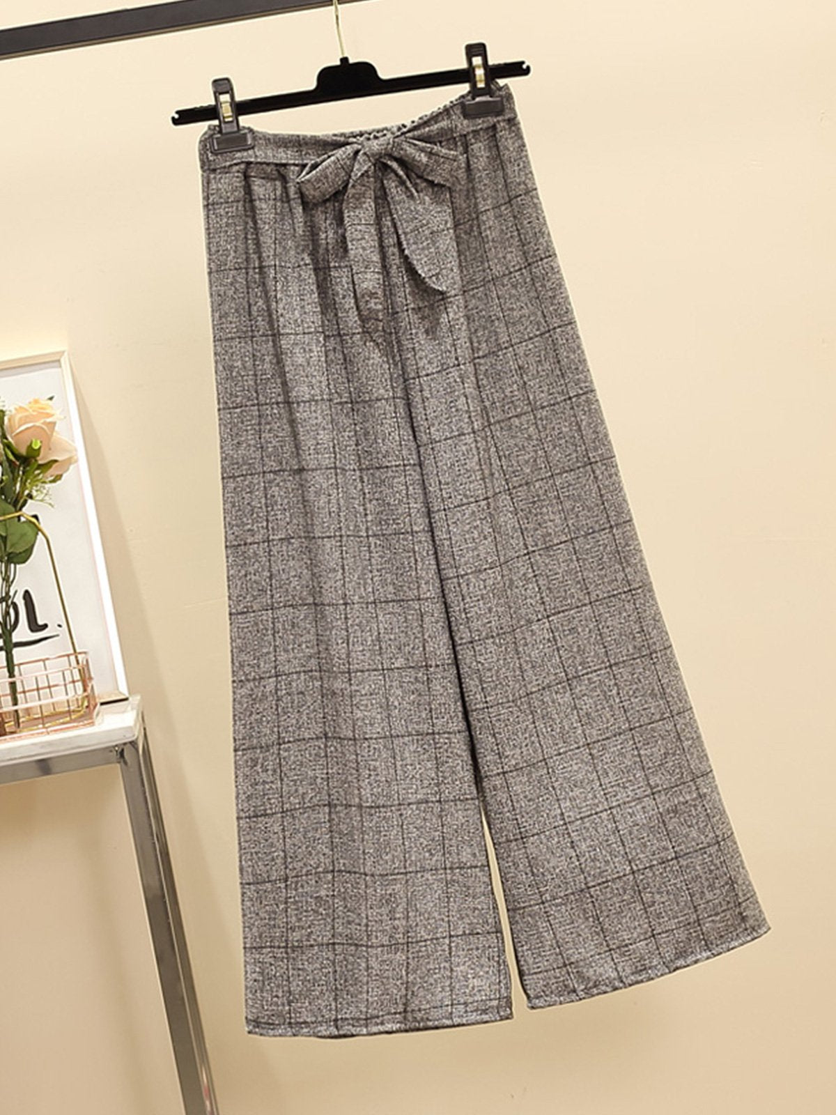 Plus Size Women Plaid Casual Pants