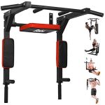 BESTHLS Pull Up Bar Wall Mounted Chin Up Bar Wall Mount Multifunctional Dip Station for Indoor Home Gym Workou