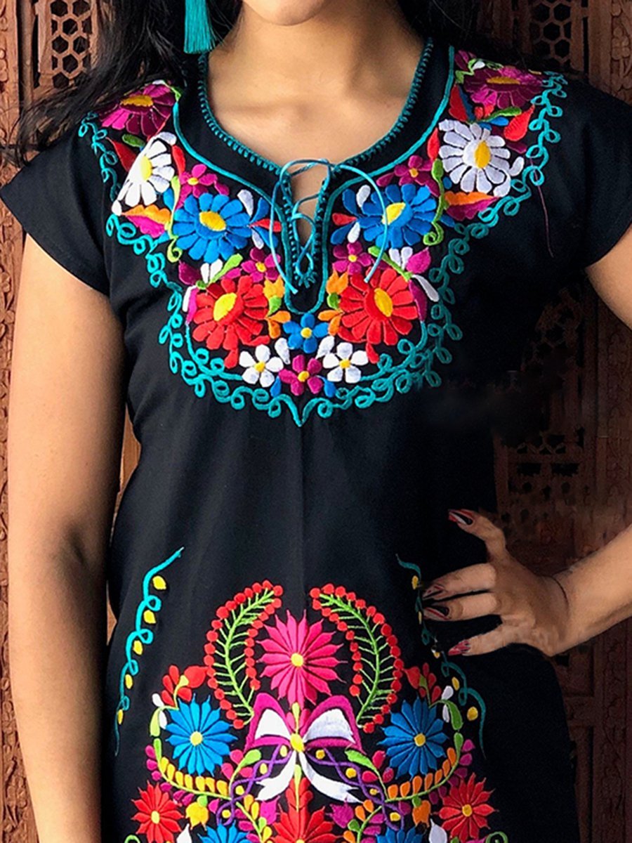 Short Sleeve Crew Neck Casual Dresses