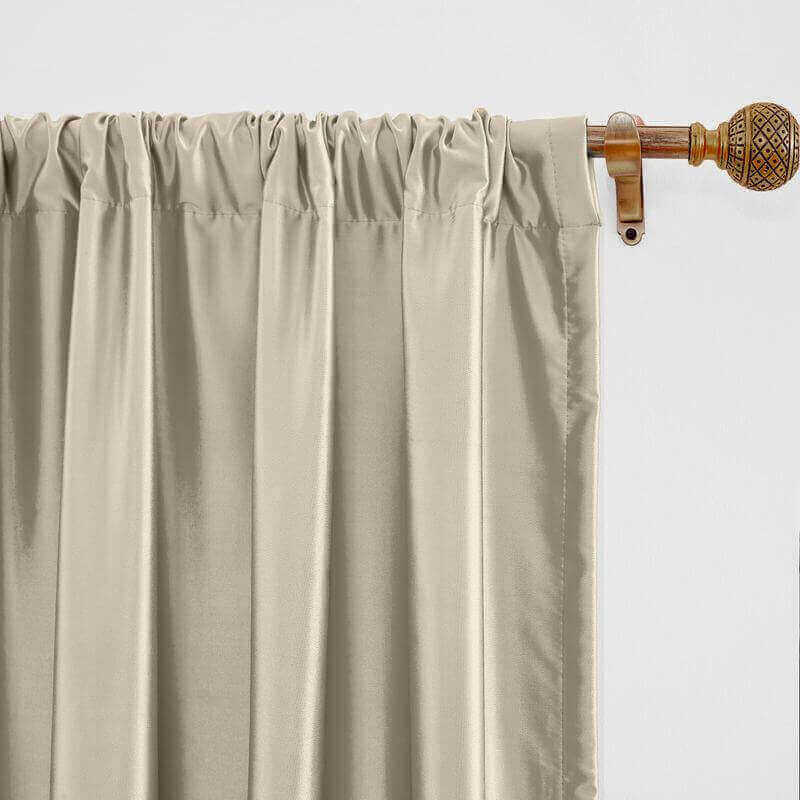 CUSTOM Lao Hang Zhou Beige Polyester Cotton Thermal Insulated Curtain