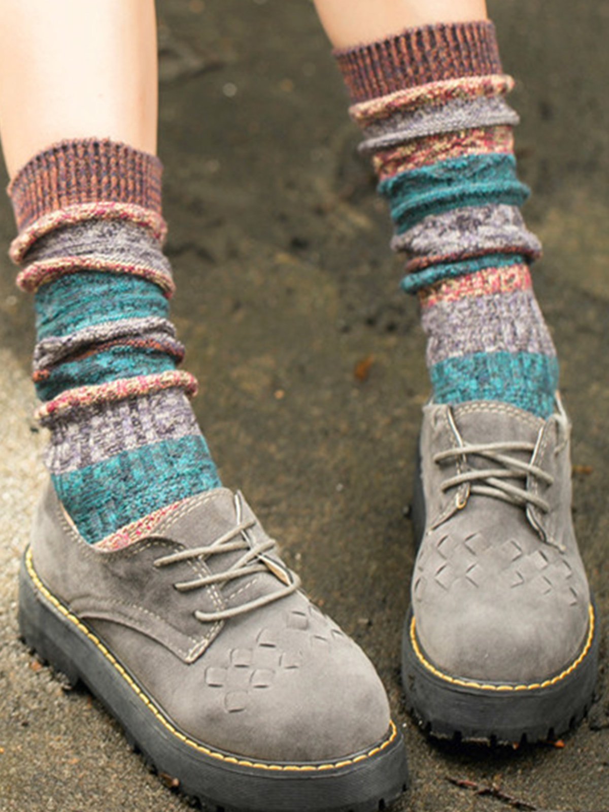 Vintage Tribal Printed Breathable Casual Cotton Warm Socks