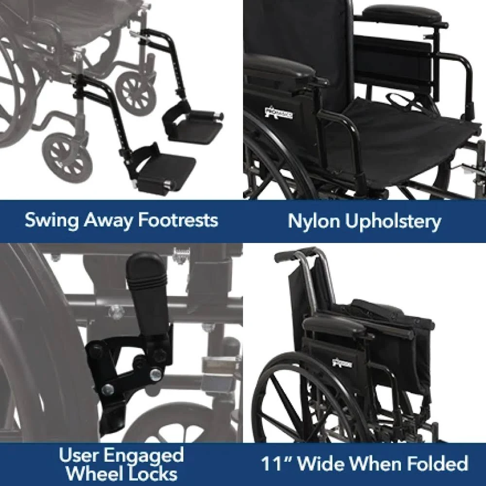 ProBasics K3 Lightweight Wheelchair, 20x22 x 16x22