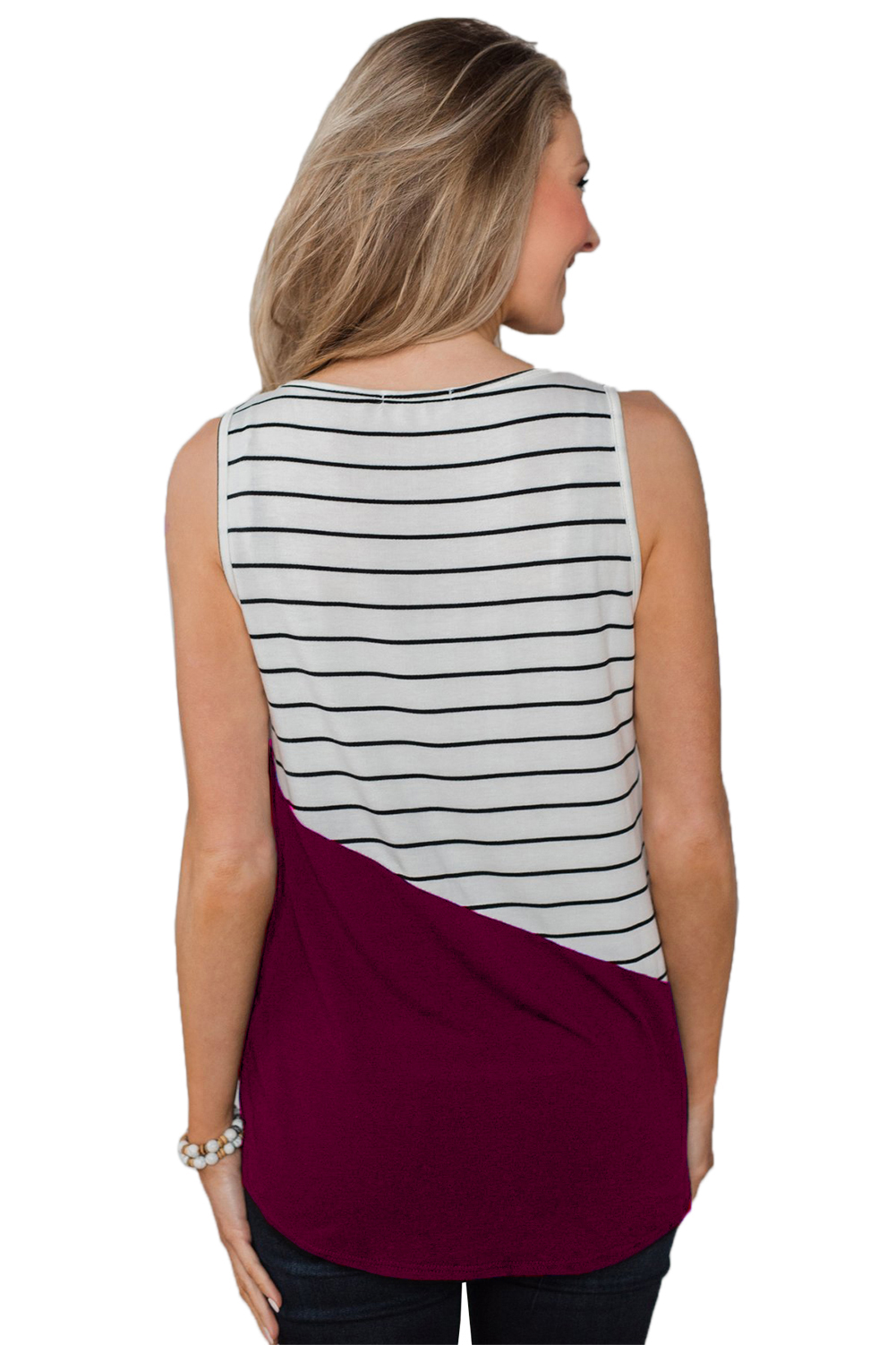 Red Time of Our Lives Striped Tank