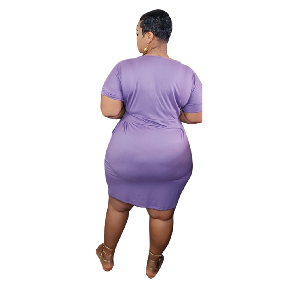 Plus Size Summer Plain Bodycon Dress