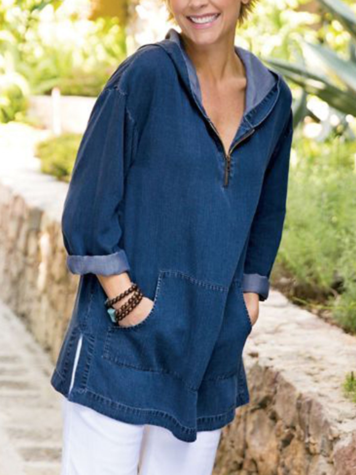 Blue Cotton Shirts & Tops