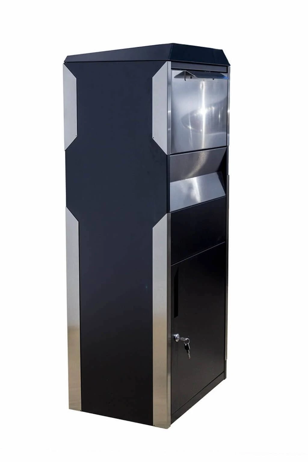 Qualarc Locking Parcel Drop Box in Black with Stainless Steel