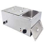 Commercial Food Warmer,3-Pan Electric Bain Marie,110V Stainless Steel