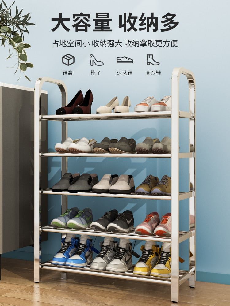 Stainless Steel Multi-Layer Simple Shoe Rack For Home
