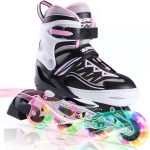 2PM SPORTS Cytia Pink Girls Adjustable Illuminating Inline Skates, purple/ medium �C Little Kids (10C-13C US)