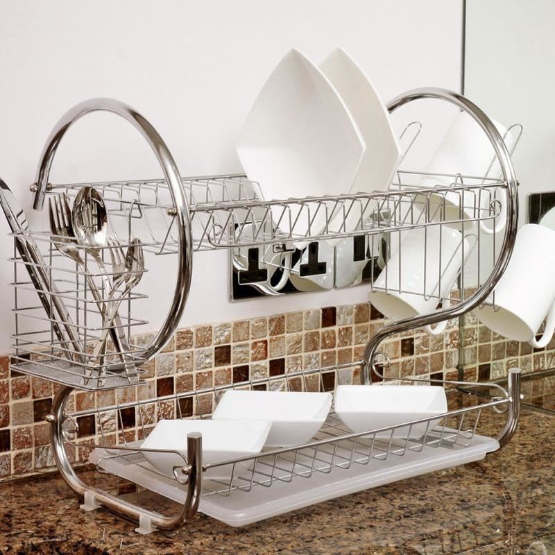 Kitchen Dish Rack Basket Galvanized Household Wash Great Kitchen Sink Dish Drain Drying Rack`