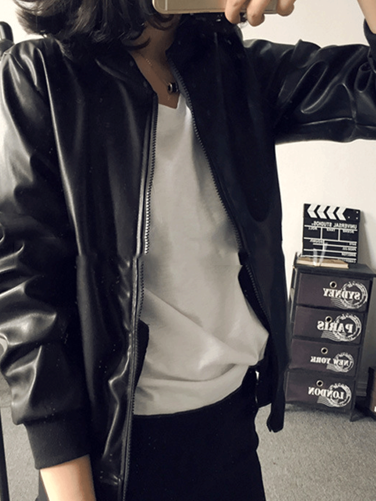 Leather Long Sleeve Jacket