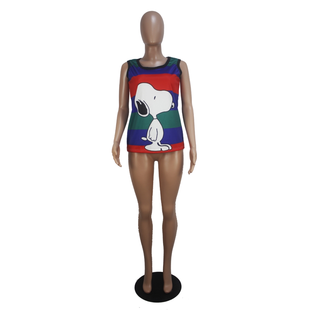 Contrast Cartoon Tank Top