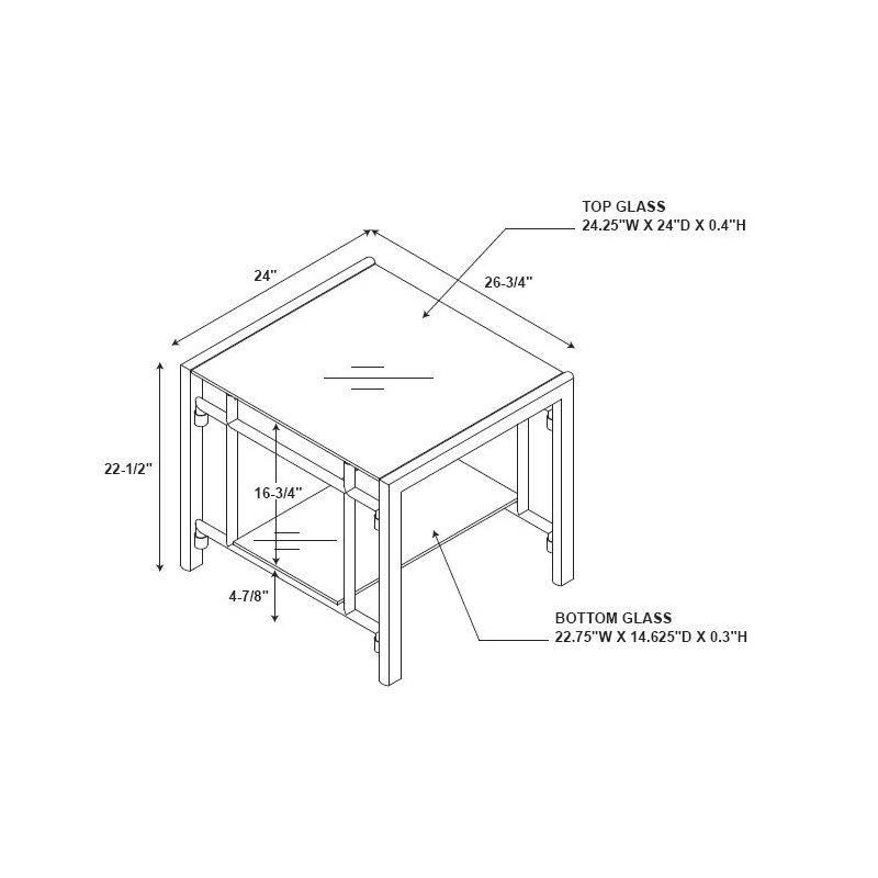 Powell Dart Glass End Table in Black - PCYMX02