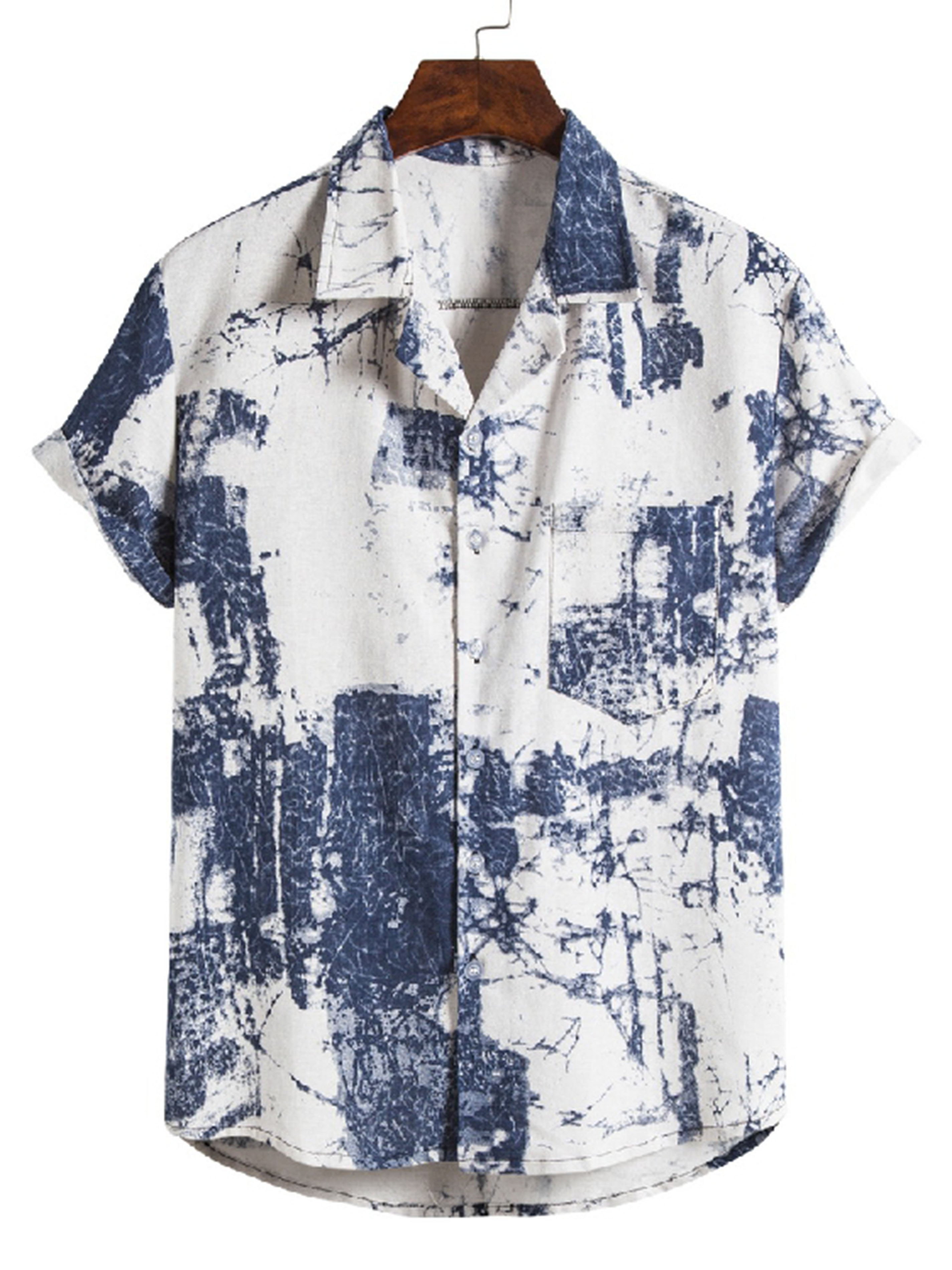 Men's Graffiti Graphic Front Pocket Shirt