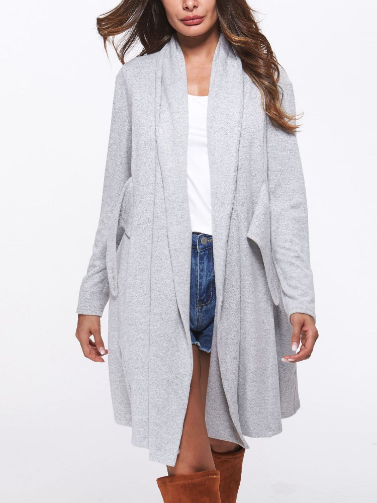 Long Sleeve Belt Cotton Casual V Neck Cardigans