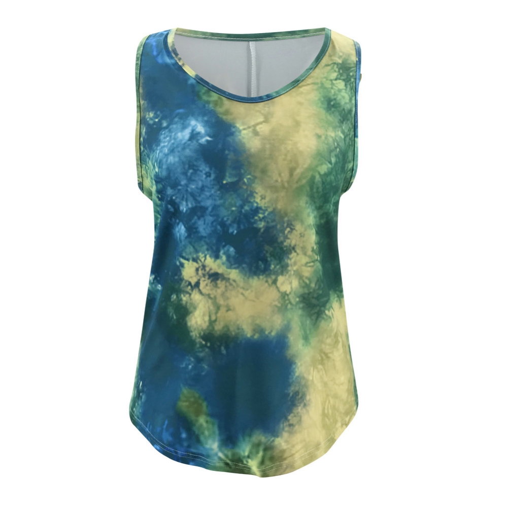 Summer Tie Dye Round Neck Vest