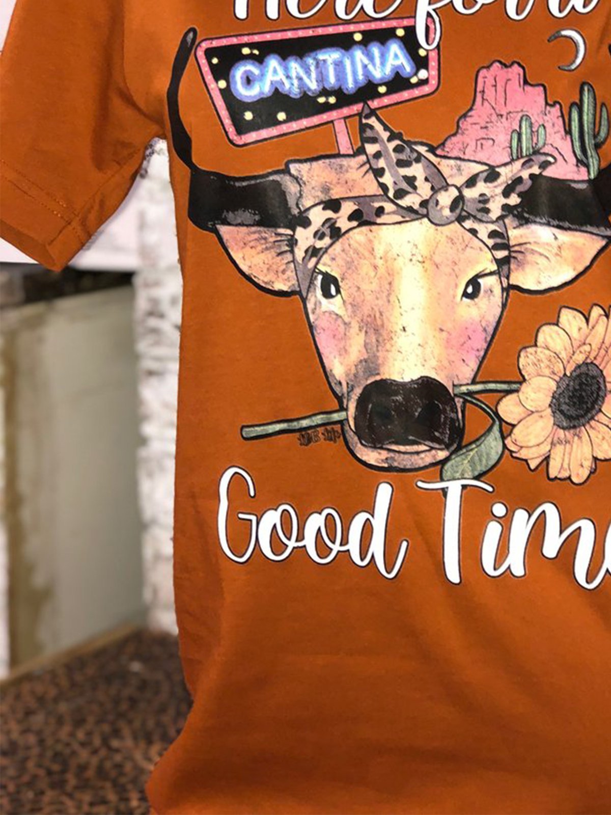 Short Sleeve Vintage Crew Neck Letter Shirts & Tops