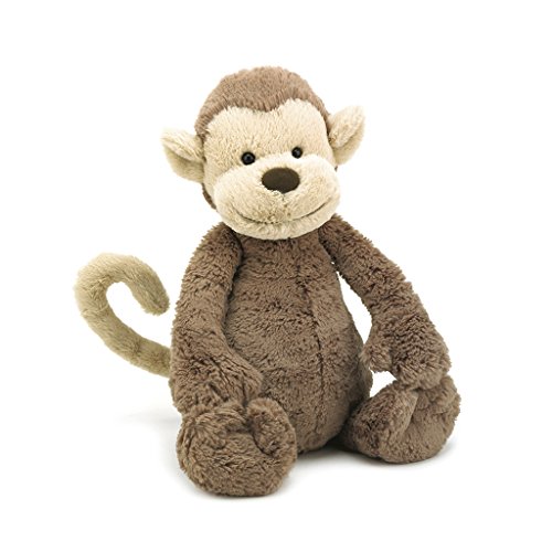 Jellycat 害羞猴子填充玩具,中号,12 英寸(约 30.5 厘米)