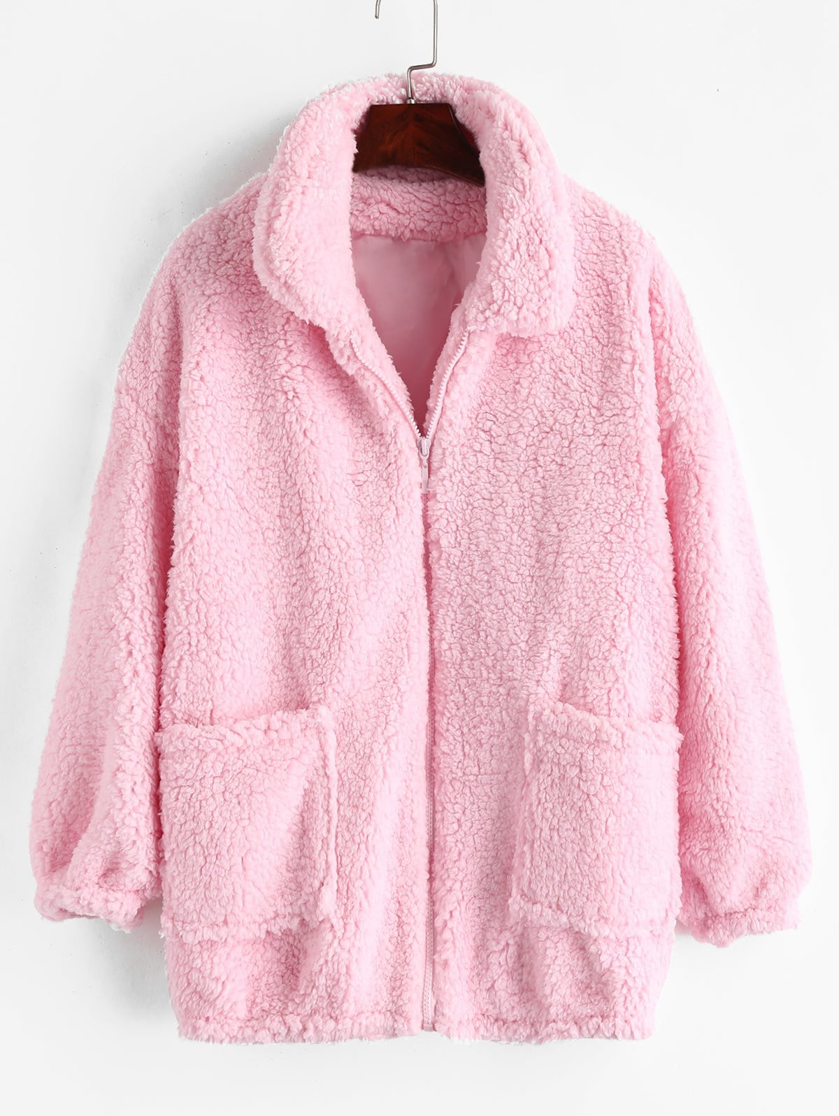 Fluffy Faux Fur Winter Coat - Pink