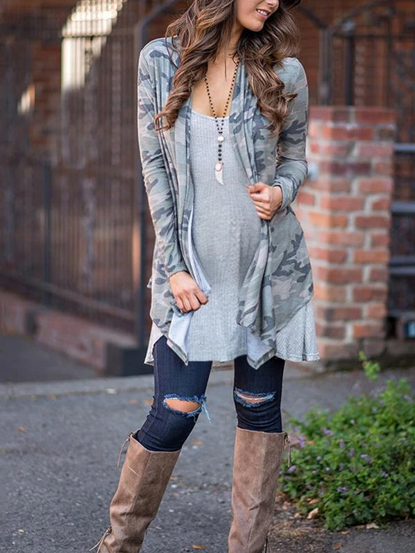 Fall/Winter Casual Long Sleeved Print Cardigan