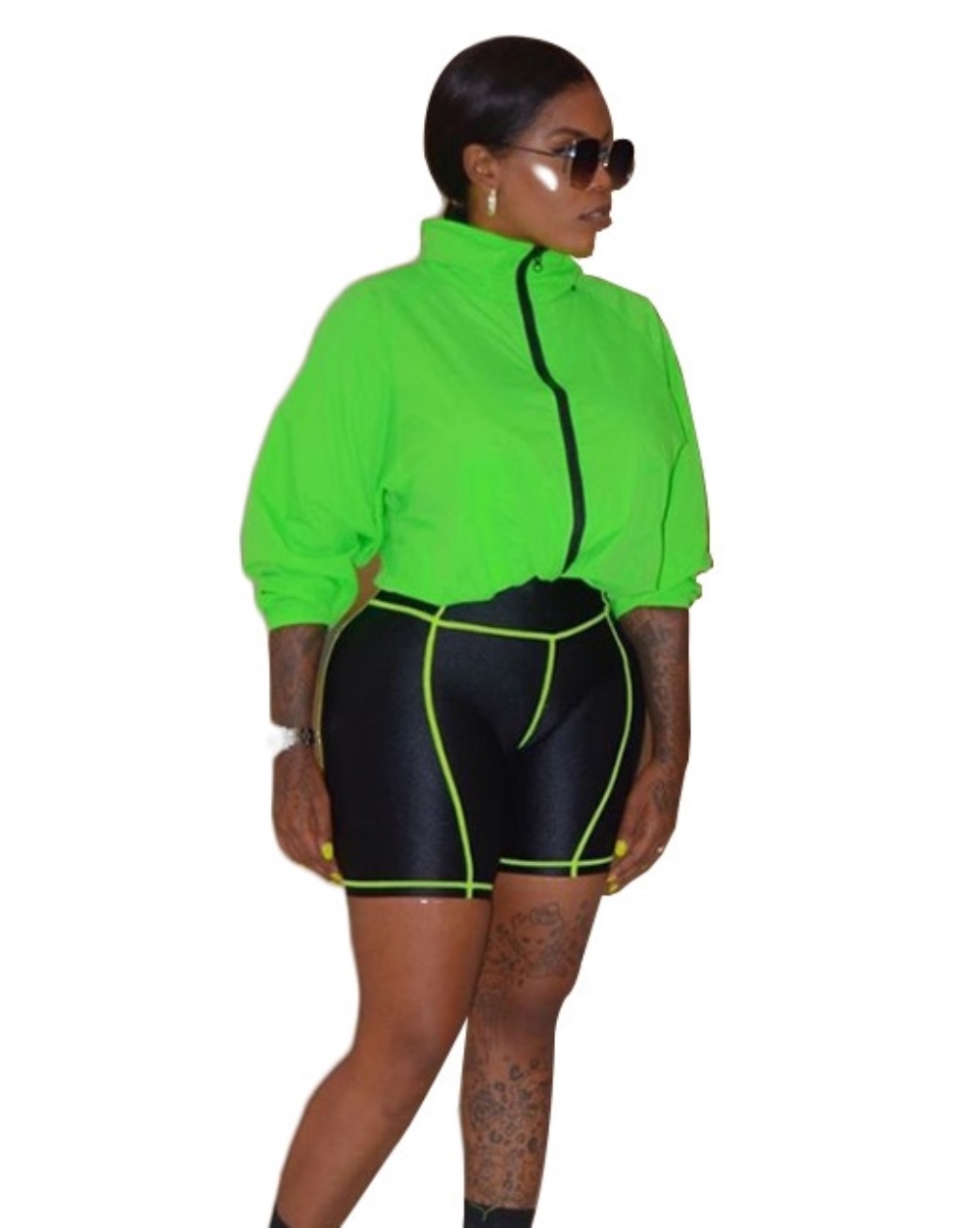 Autumn Neon Shorts Tracksuit