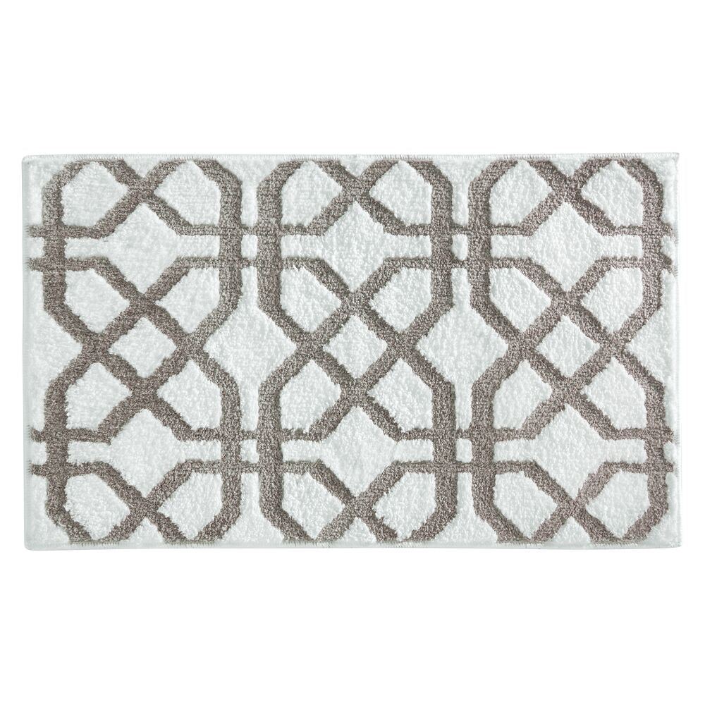 iDesign Trellis Rug 34 x 21 in White and Stone