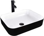 Artistic Porcelain Ceramic Vessel Sink Basin Washing Bowl Set, Cabinet Countertop Sink