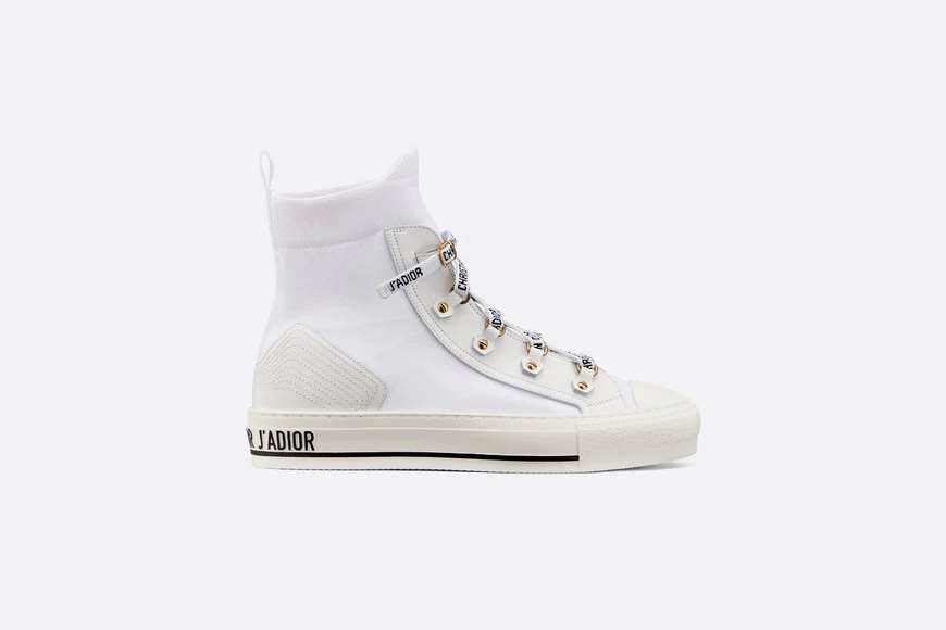 Walk'n'Dior High-Top Sneaker White Technical Mesh and Calfskin