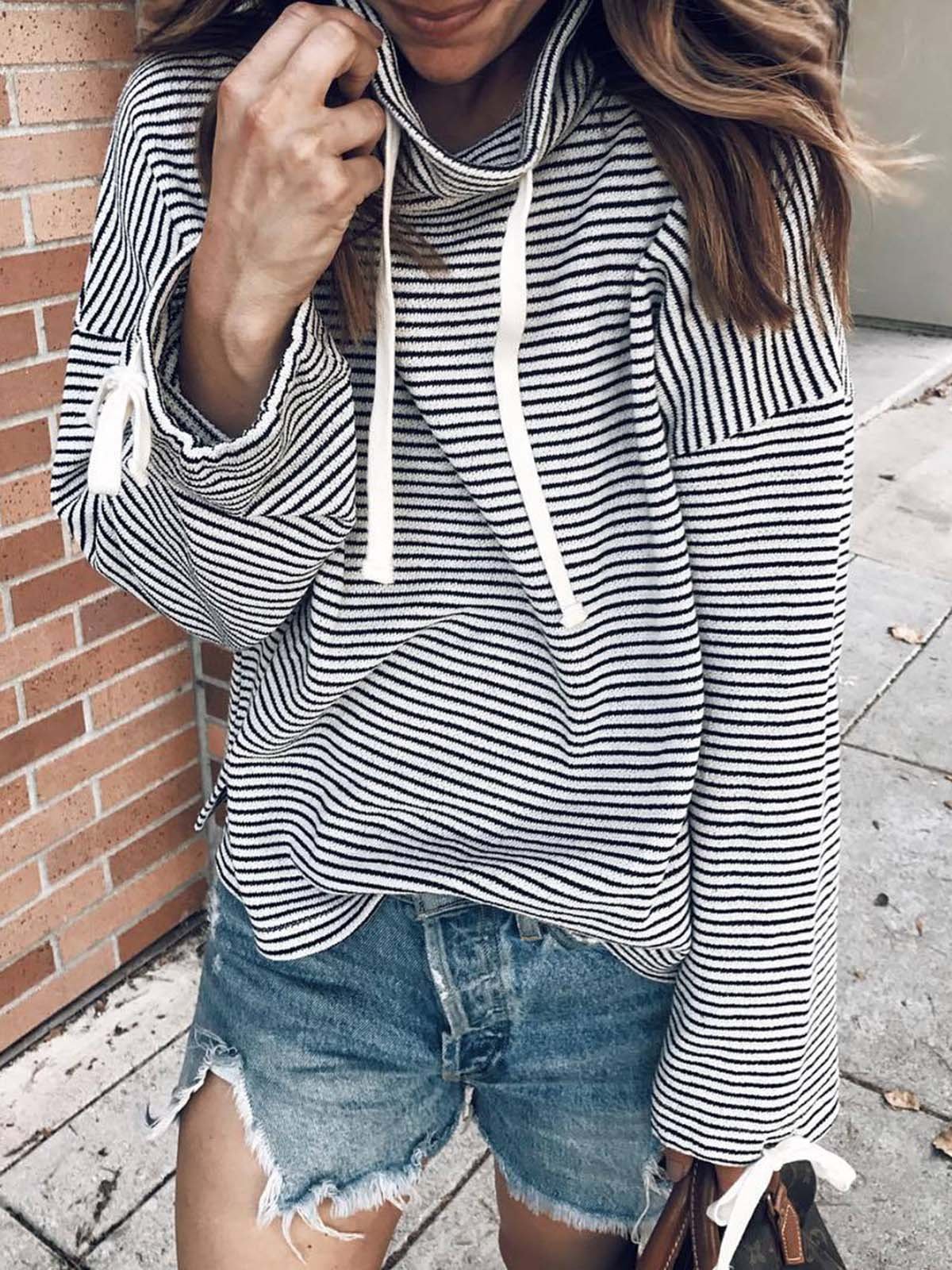 Casual Spandex Stand Collar Blouses & Shirt