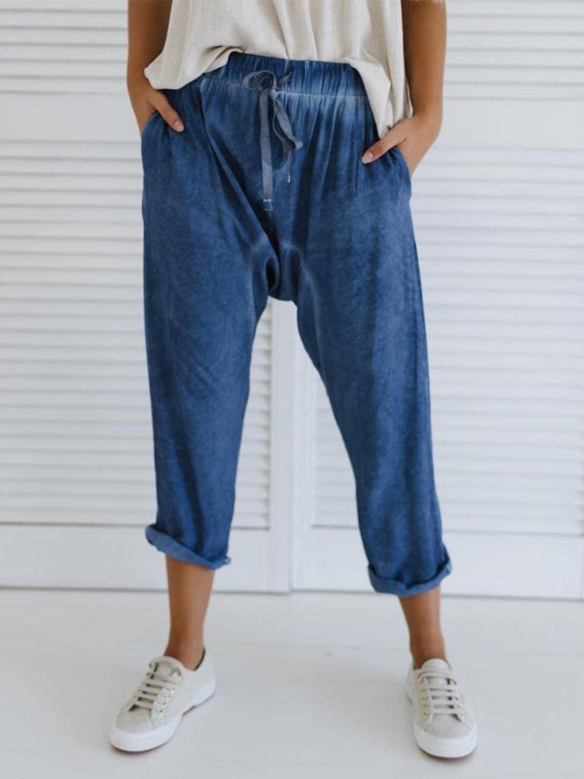 Plus Size Casual Pockets Pants