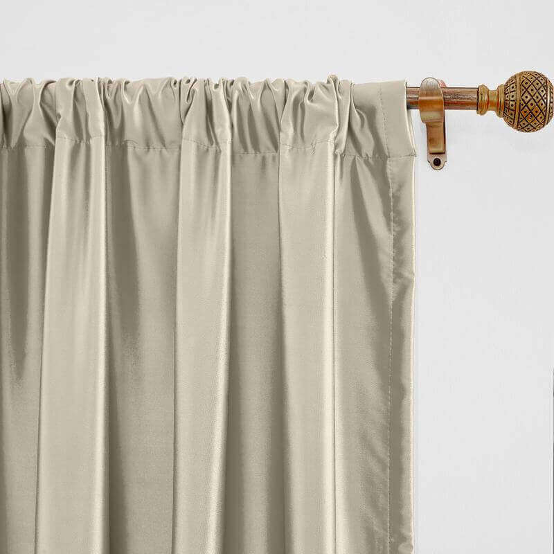 【Custom】Lao Hang Zhou Heavyweight Polyester Cotton Silk Blend Solid Curtain Drape Panel with White Blackout Lined