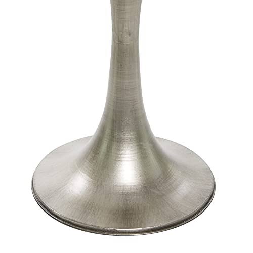 Litton Lane Silver Marble Industrial Accent Table