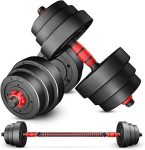Jeneric DSXRR Adjustable Dumbbell Barbell 2 in 1, with Connector, Adjustable Dumbbell Barbell Set 40KG ( One Pair)