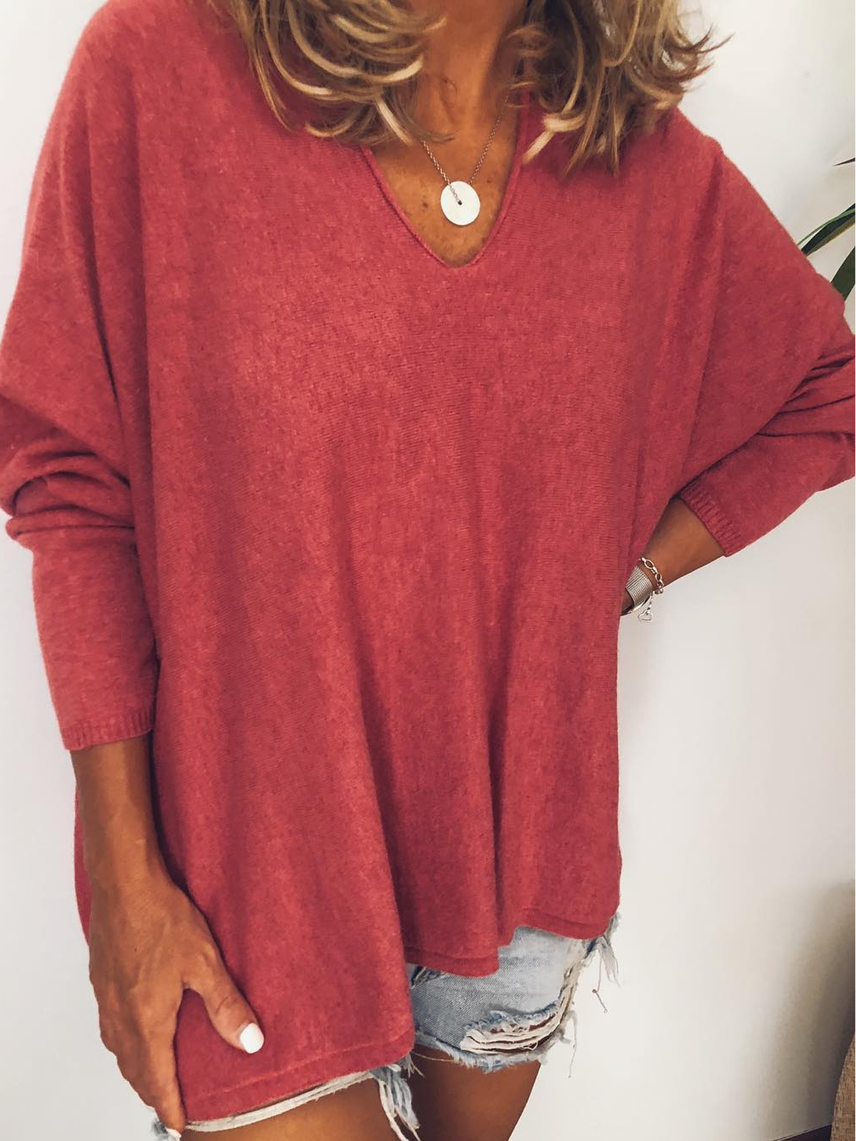 Solid Long Sleeve Casual Shirts & Tops