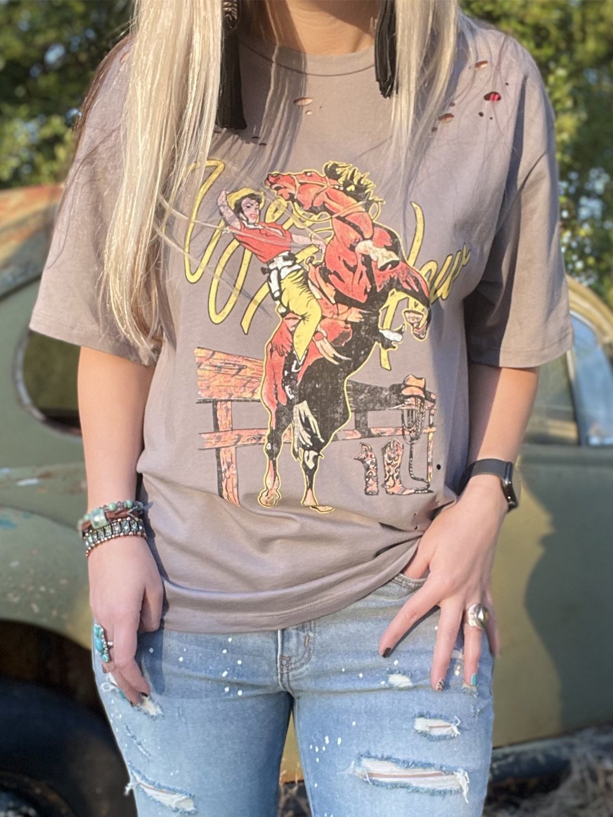 Crew Neck Vintage Short Sleeve Shirts & Tops