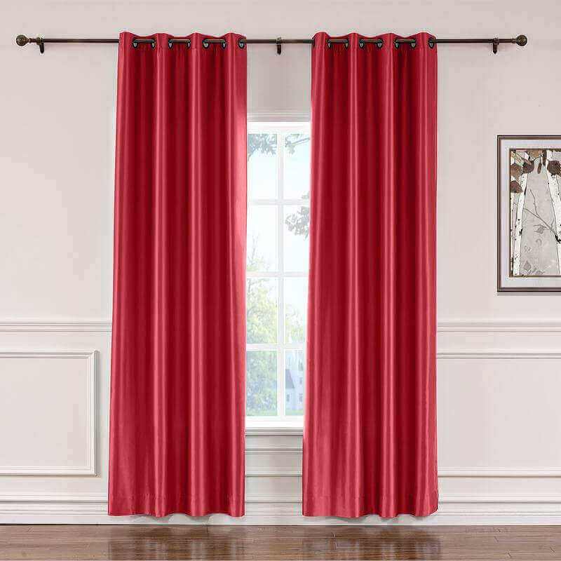 CUSTOM Lao Hang Zhou Red Polyester Cotton Thermal Insulated Curtain
