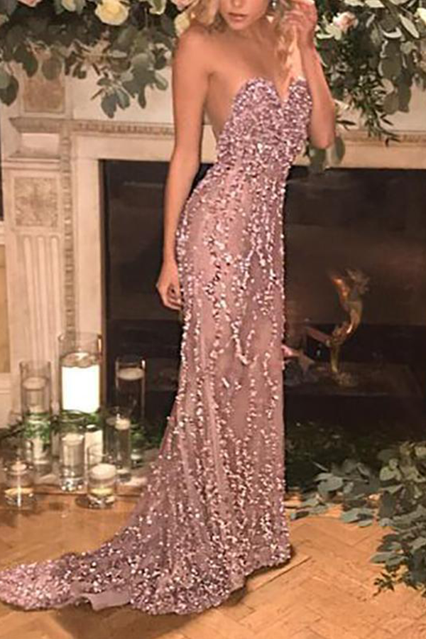 Sexy Sleeveless Bare Back Slim Maxi Dresses