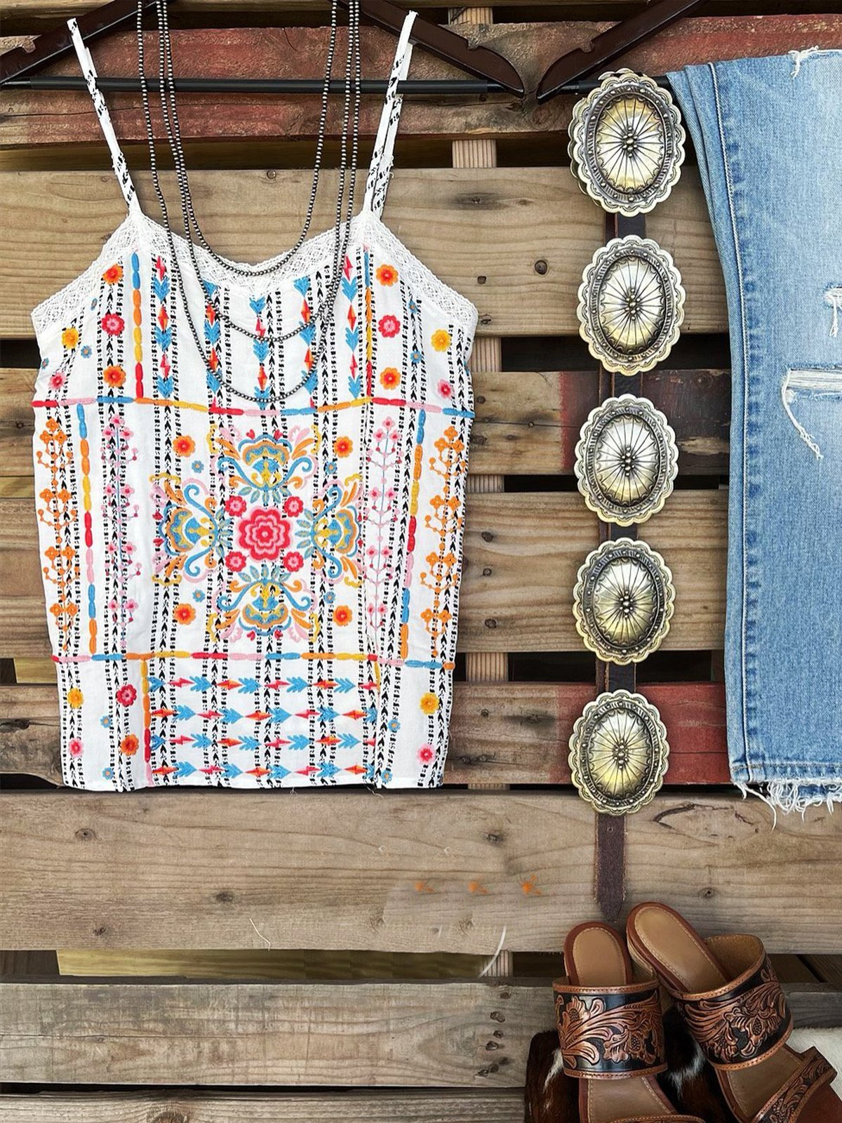 Casual Spaghetti Cotton-Blend Shirts & Tops