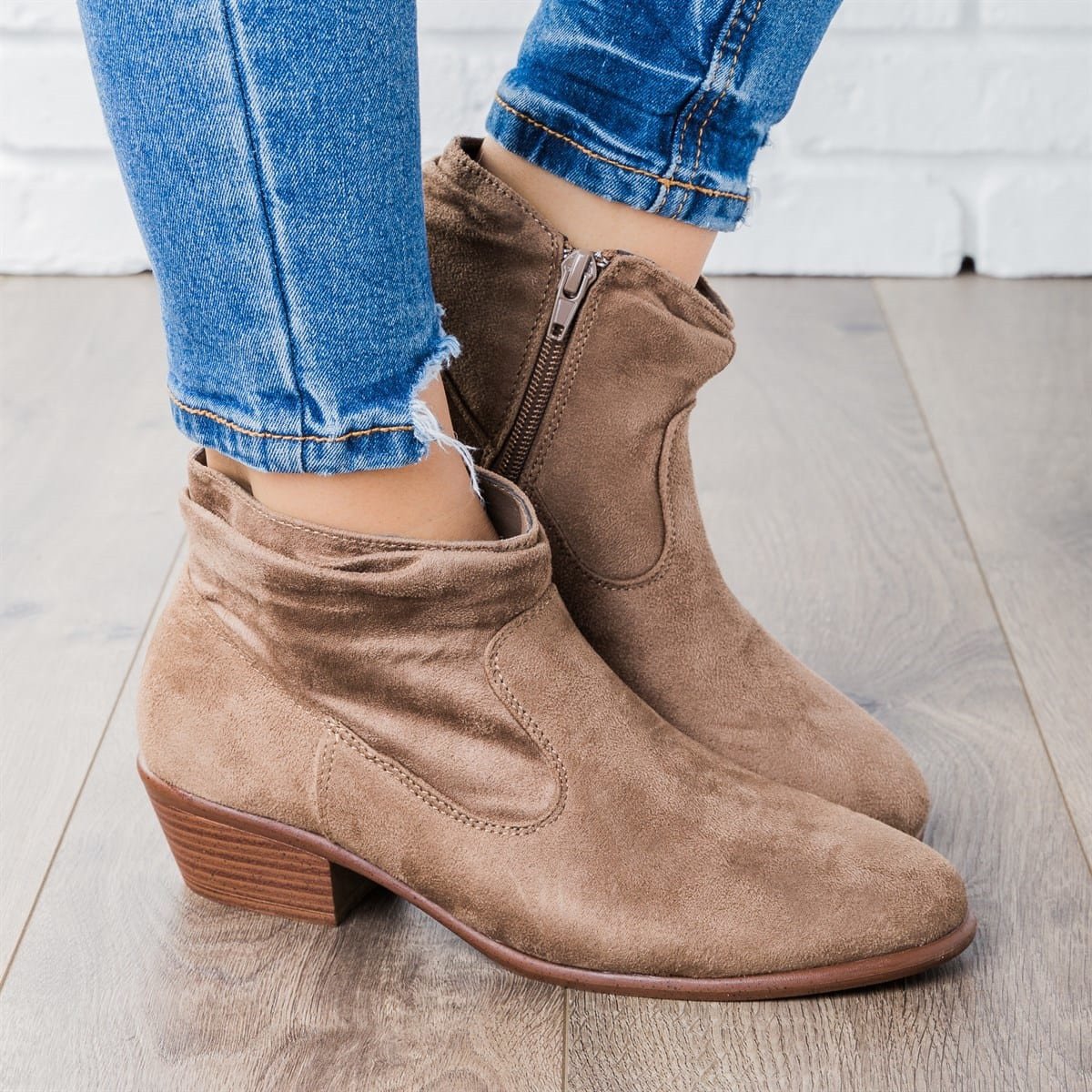 Women Low Heel Ankle Booties Comfort Plus Size