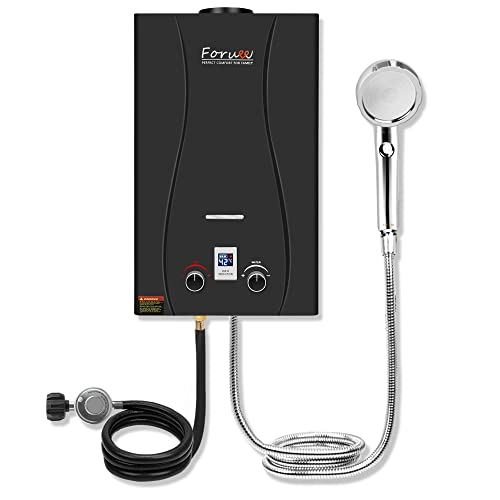 Tankless Water Heater Propane Shower, 2.64GPM/10Litre Capacity, 6-IN-1