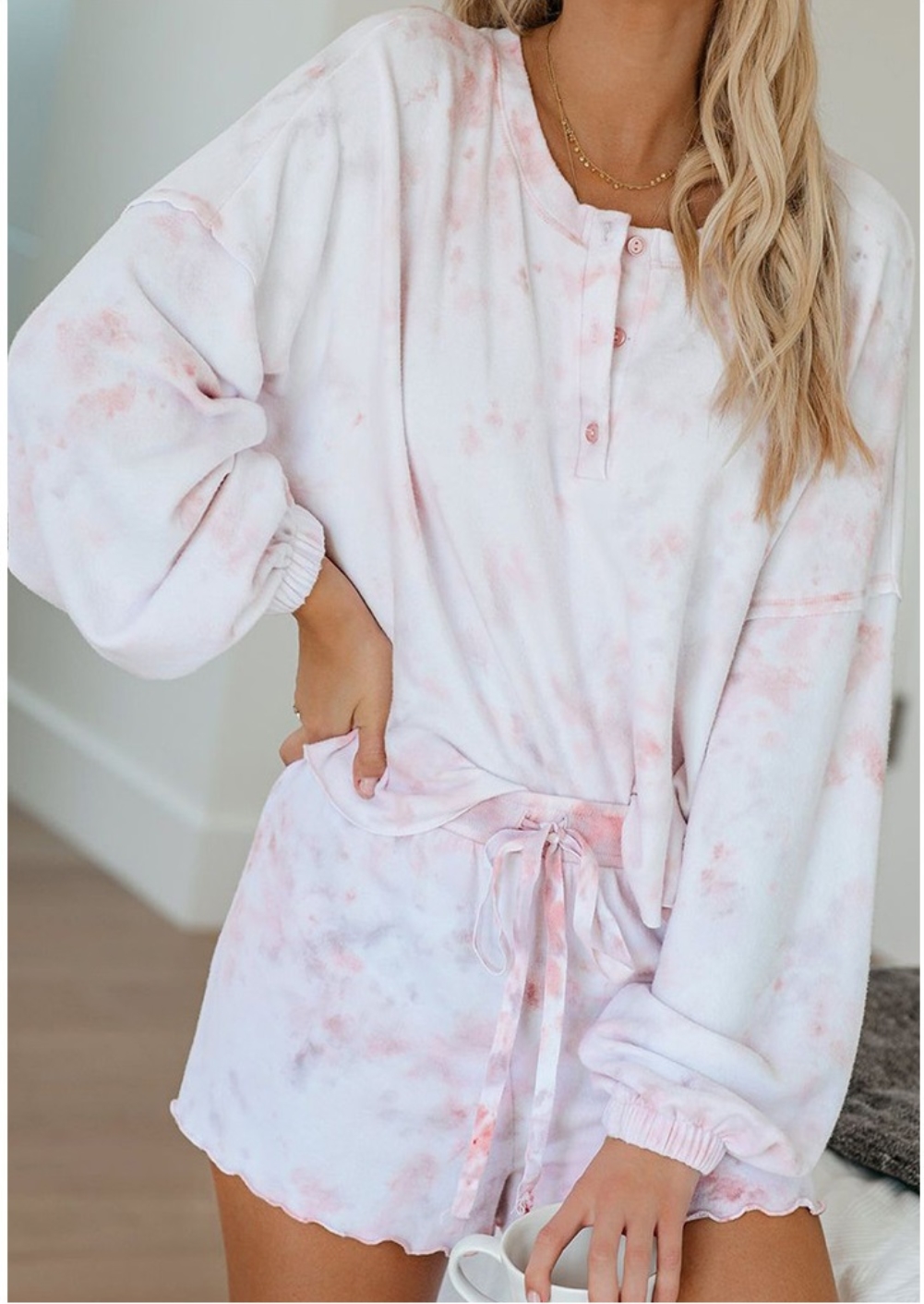 Falls Tie Dye Two Piece Shorts Pajama Set
