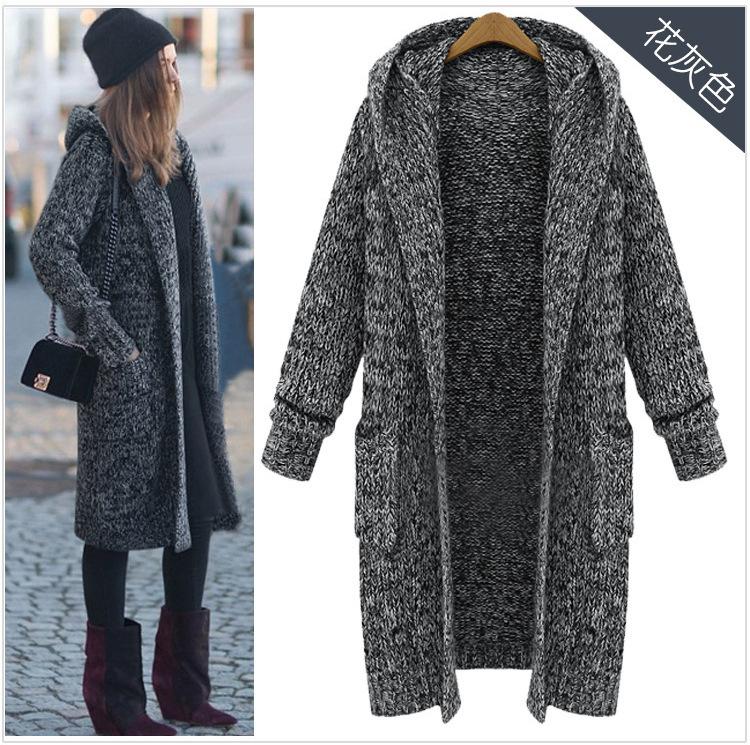 Women Knitted Plain Casual Outerwear