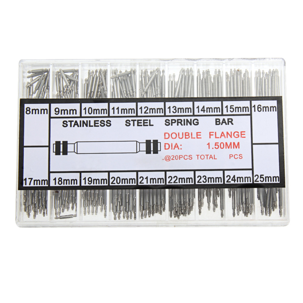 Wholesale! 360pcs 8-25mm Watch Band Spring Bars Strap Link Pins Repair Watchmaker Link Pins Remove Toolsworldwise Top Quality