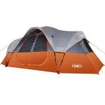 UNP Camping Tent 10-Person-Family Tents, Big, Easy Up, 5 Large Mesh Windows, Double Layer, 2 Room, Waterproof, Weather Resistant, 18ft x 9ft x78in (Orange)